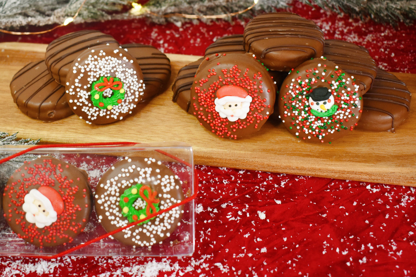 Christmas Chocolate Dipped Cookies